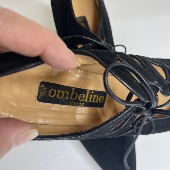 Ombeline Black Lace Up Shoes Size 7 - Picture 2 of 6